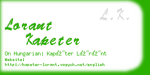 lorant kapeter business card